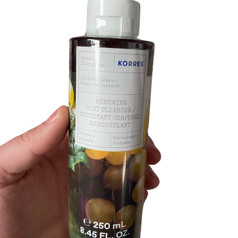Korres Santorini Grape Renewing Body Cleanser – 8.45 fl oz / 250ml – Hydrating S